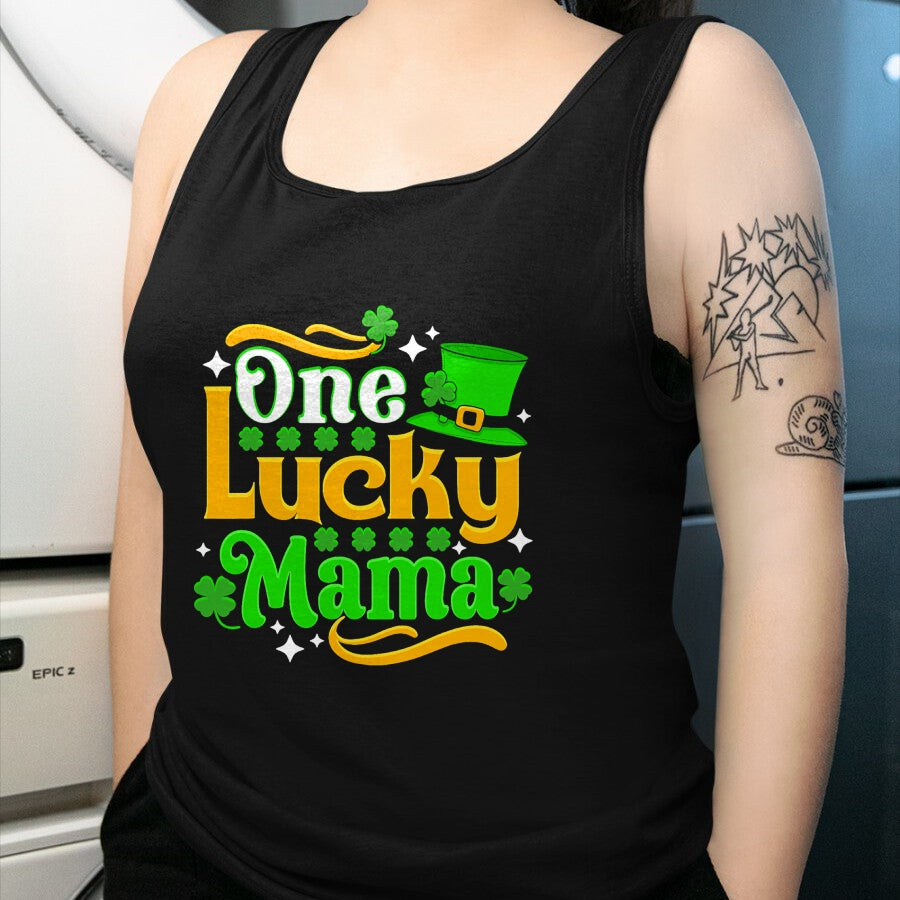 Gift for Mom Shirt, Funny Mom Unisex T-Shirt/Hoodie/Sweatshirt HLT00 - One Lucky Mama St Patricks Day Mom T-Shirt