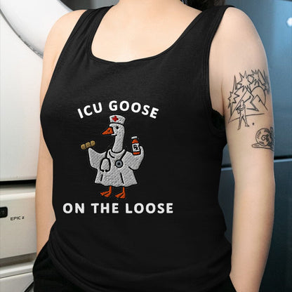 Best Doctor Shirt, Funny Doctor UnisexT-Shirt/Hoodie/Sweatshirt HLT00 - ICU Goose On The Loose Funny ICU Nurse Goose Design T-Shirt