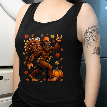 Best Thanksgiving Family Shirt , Funny Thanksgiving UnisexT-Shirt/Hoodie/Sweatshirt HLT00 - Bigfoot Funny Turkey Pumpkin Thanksgiving Day Boys Men T-Shirt