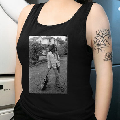 Guitar Lover Shirt, Funny Guitar UnisexT-Shirt/Hoodie/Sweatshirt HLT00 - Bob Marley x David Burnett Black & White Guitar Photo T-Shirt