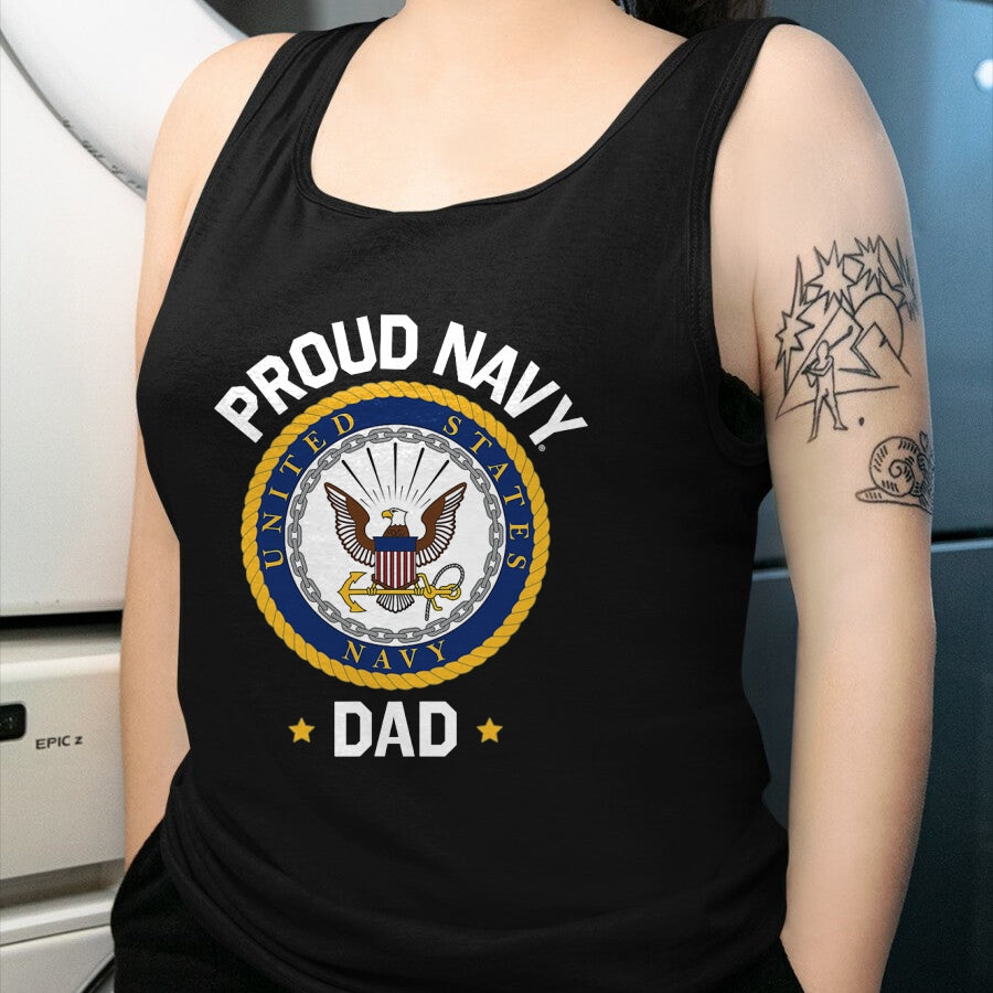 Gift for Dad Shirt, Funny Dad Unisex T-Shirt/Hoodie/Sweatshirt HLT00 – \United States Navy Father_s Day Proud Navy Dad Collegiate T-Shirt