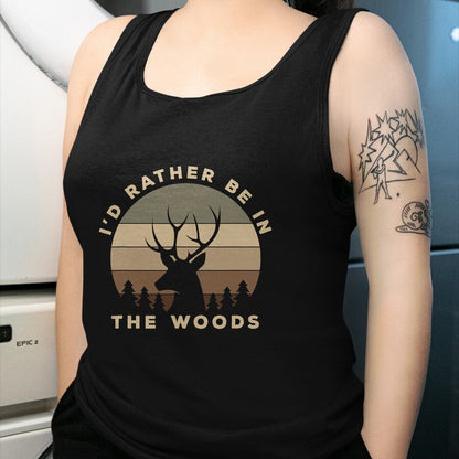 Funny Hunting Shirt, Gift For Hunting Lover Unisex T-Shirt/Hoodie/Sweatshirt HLT00 - I_d Rather Be in The Woods Deer Hunting T-Shirt