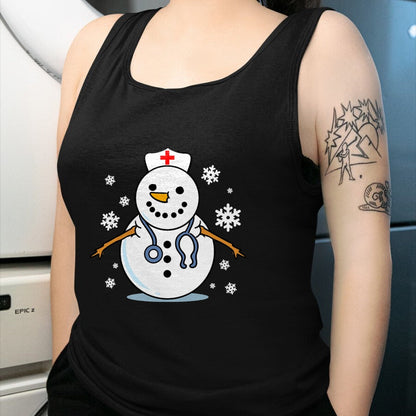 Funny Nurse Shirt, Nurse Unisex T-Shirt/Hoodie/Sweatshirt HLT00 - Nurse Snowman Nurse Christmas T-Shirt