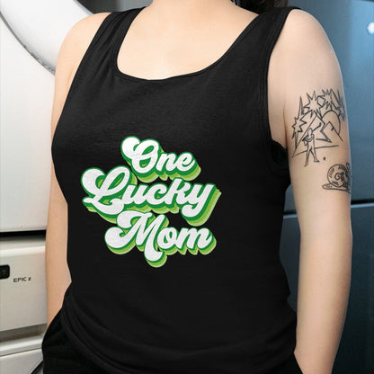 Gift for Mom Shirt, Funny Mom Unisex T-Shirt/Hoodie/Sweatshirt HLT00 - One Lucky Mom Retro Vintage St Patrick_s Day T-Shirt