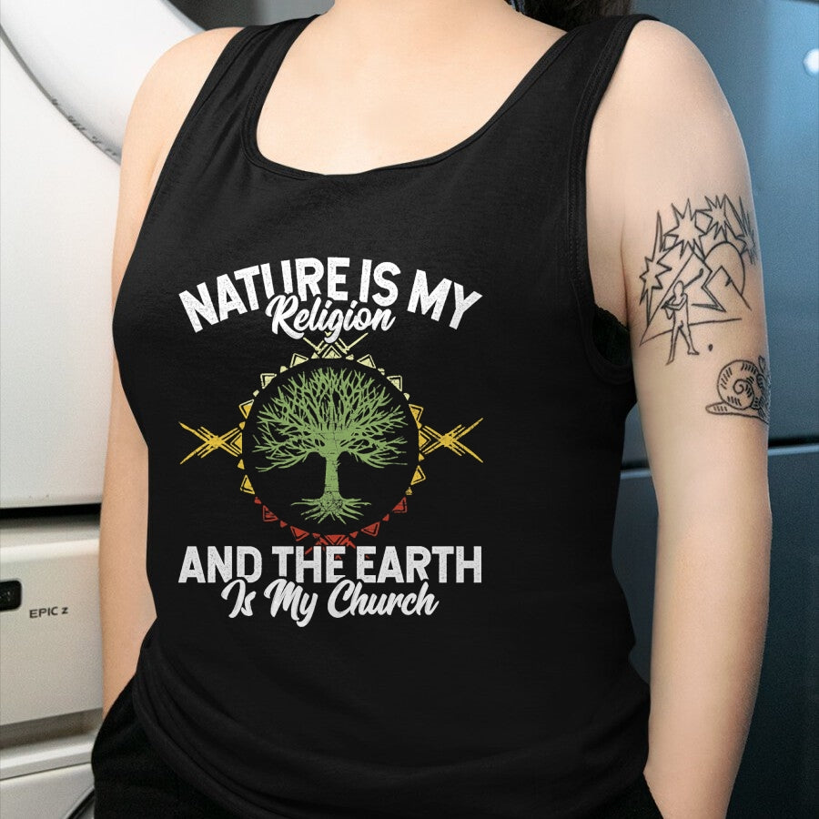Native American T-Shirts, Vintage Native American Unisex T-Shirt/Hoodie/Sweatshirt HLT00 - Nature Is My Religion Earth Is My Church Native American Day