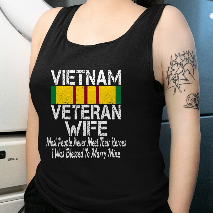 Proud Veteran Shirt, Funny Veteran UnisexT-Shirt/Hoodie/Sweatshirt HLT00 - Vietnam Veteran Wife Military Vet Spouse Retro Look T-Shirt