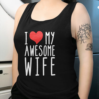 Best Wife Shirt, Wife and Husband Unisex T-Shirt/Hoodie/Sweatshirt HLT00 - Husband Birthday Gifts - I Love My Awesome Wife Long Sleeve T-Shirt