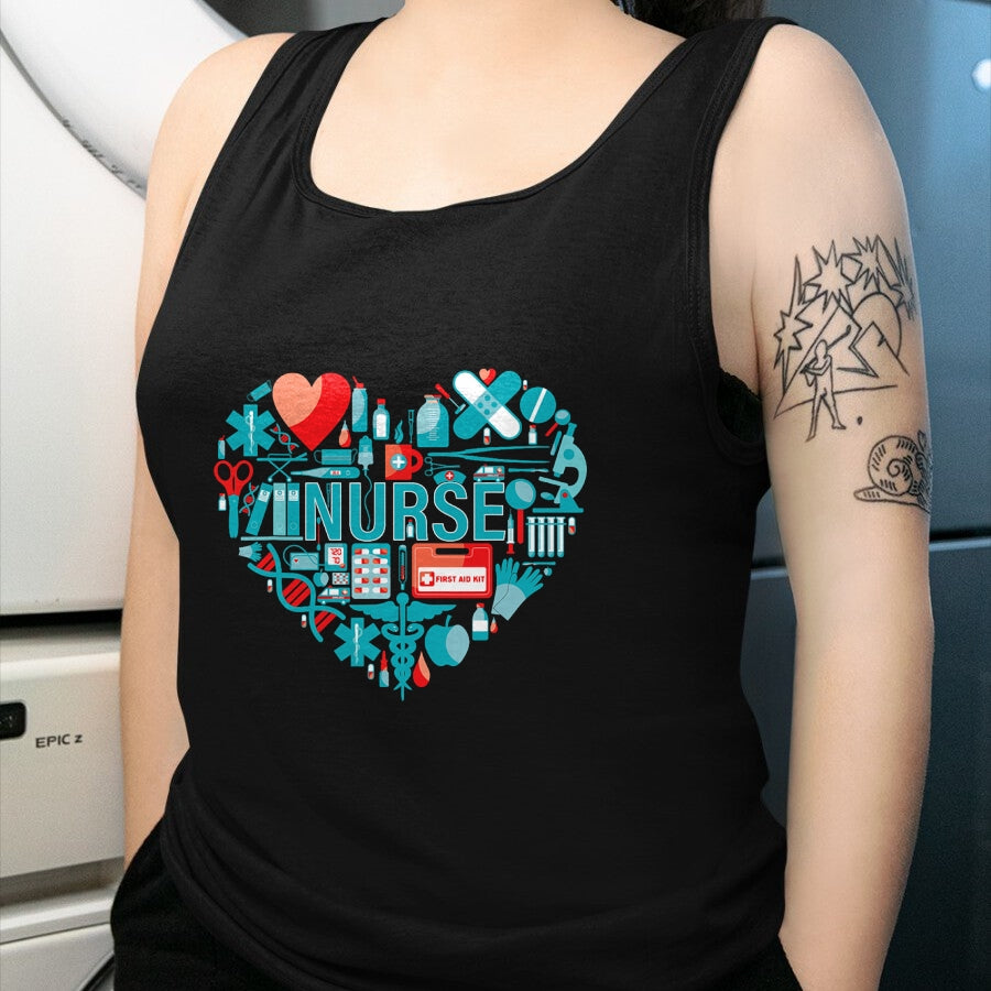 Funny Nurse Shirt, Nurse Unisex T-Shirt/Hoodie/Sweatshirt HLT00 - Nurse Love Nursing Student RN Nurse heart CNA women men gift T-Shirt