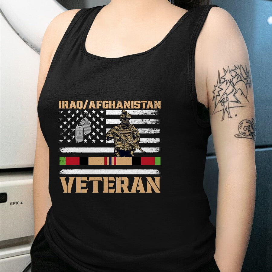 Proud Veteran Shirt, Funny Veteran UnisexT-Shirt/Hoodie/Sweatshirt HLT00 - Afghanistan Iraq Veteran Flag Soldier T-Shirt