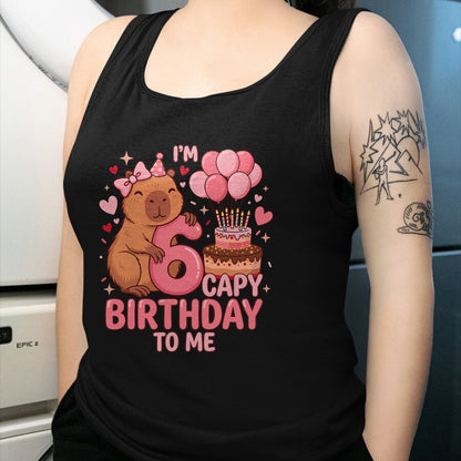 Cute Capybara Shirt, Funny Capybara UnisexT-Shirt/Hoodie/Sweatshirt HLT00 - Capybara 6 Year Birthday Girl Capybara 6th Birthday 2020 T-Shirt