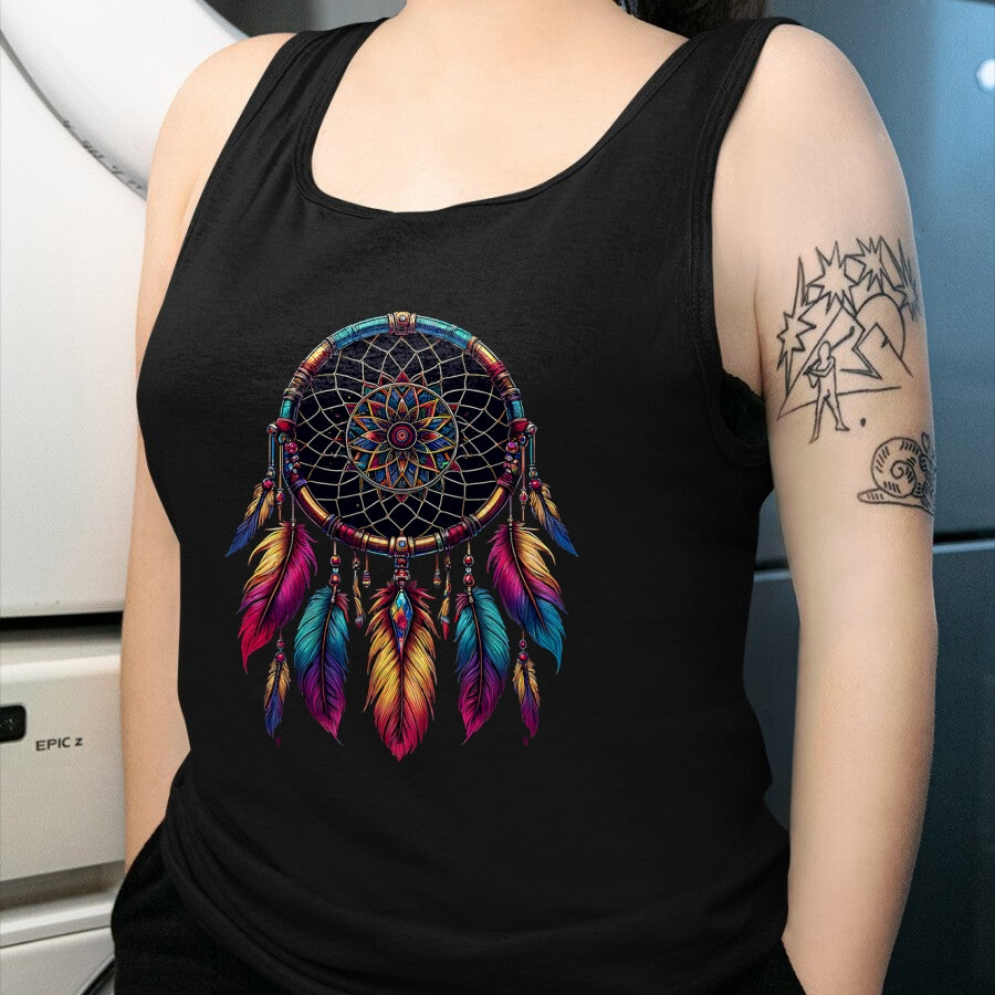 Native American T-Shirts, Vintage Native American Unisex T-Shirt/Hoodie/Sweatshirt HLT00 - Colorful Dreamcatcher Feather Native American Indian Art