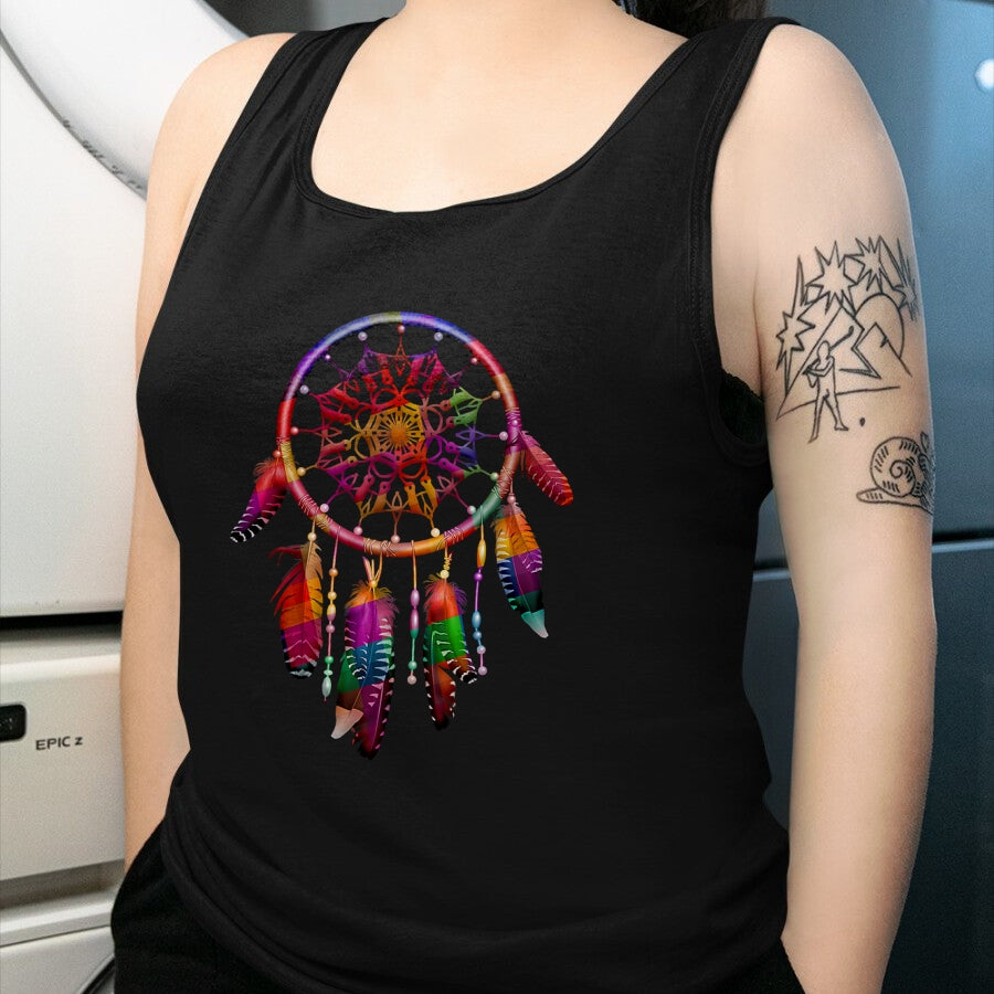 Native American T-Shirts, Vintage Native American Unisex T-Shirt/Hoodie/Sweatshirt HLT00 - Colorful Dreamcatcher Feathers Tribal Native American Indian