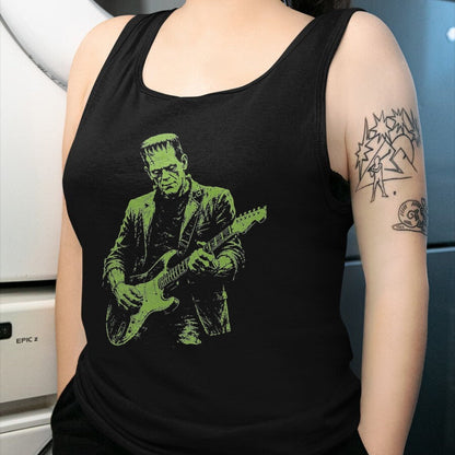 Guitar Lover Shirt, Funny Guitar UnisexT-Shirt/Hoodie/Sweatshirt HLT00 - Frankenstein Playing Guitar T-Shirt, Men, Black, X-Large