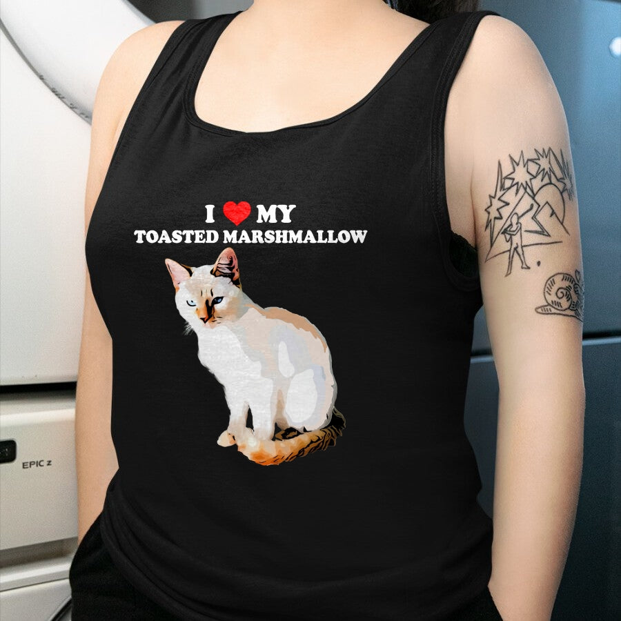 Cat Love Shirt, Funny Cat Lover Gift UnisexT-Shirt/Hoodie/Sweatshirt HLT00 - I Love My Toasted Marshmallow Flame Point Siamese Cat Kitten T-Shirt