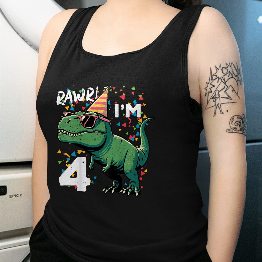 Best Dinosaur Lover Shirt, Funny Dinosaur UnisexT-Shirt/Hoodie/Sweatshirt HLT00 - Kids 4th Birthday Trex Rawr Im 4 Years Old Bday Dino Boys Kids T-Shirt