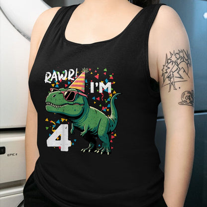 Best Dinosaur Lover Shirt, Funny Dinosaur UnisexT-Shirt/Hoodie/Sweatshirt HLT00 - Kids 4th Birthday Trex Rawr Im 4 Years Old Bday Dino Boys Kids T-Shirt