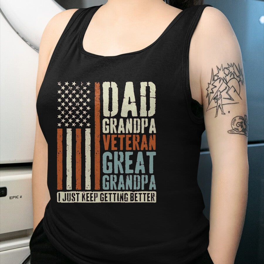Proud Veteran Shirt, Funny Veteran UnisexT-Shirt/Hoodie/Sweatshirt HLT00 - Dad Grandpa Veteran Great Grandpa T-Shirt, Men, Black, 3X-Large