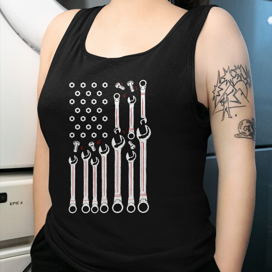 Best Mechanic Life Shirt, Funny Mechanic UnisexT-Shirt/Hoodie/Sweatshirt HLT00 - Mechanic American Flag Repair Car Technician Men Dad T-Shirt