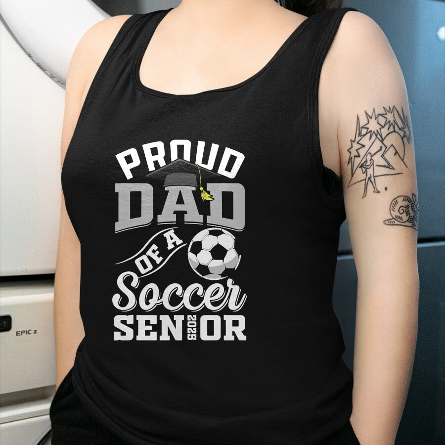 Gift for Dad Shirt, Funny Dad Unisex T-Shirt/Hoodie/Sweatshirt HLT00 – Proud dad of a soccer Senior class of 2025 graduation gifts T-Shirt