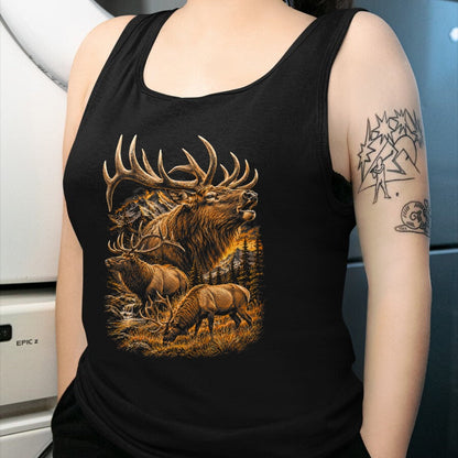 Funny Hunting Shirt, Gift For Hunting Lover Unisex T-Shirt/Hoodie/Sweatshirt HLT00 - Elk Hunting Wilderness Mountain Wildlife Bull Elk T-Shirt