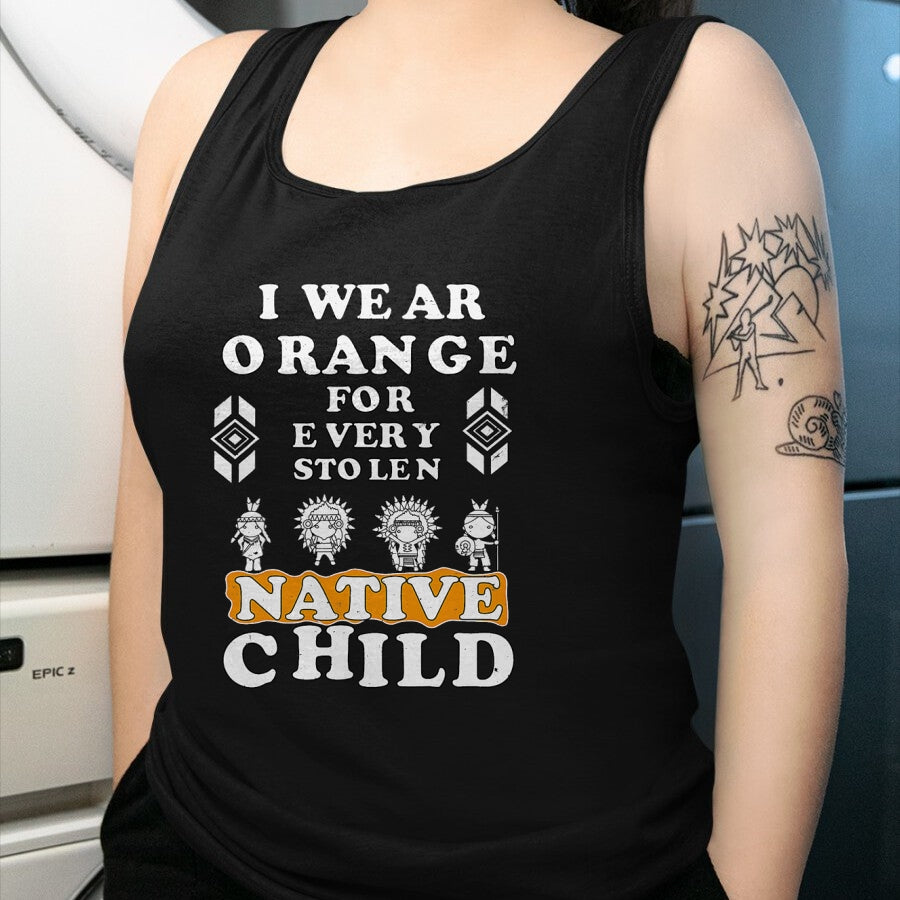 Native American T-Shirts, Vintage Native American Unisex T-Shirt/Hoodie/Sweatshirt HLT00 - I Wear Orange For Every American Native Child Indian Prid