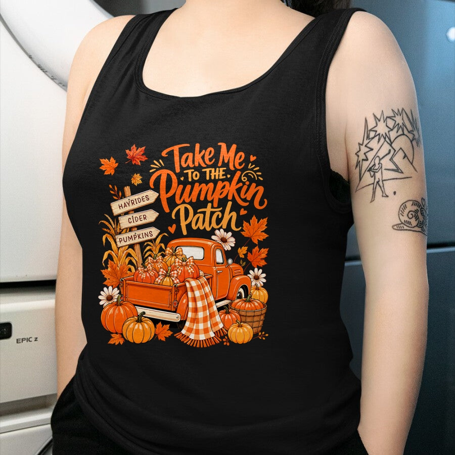 Best Thanksgiving Family Shirt , Funny Thanksgiving UnisexT-Shirt/Hoodie/Sweatshirt HLT00 - Take Me to The Pumpkin Patch Autumn Fall Vintage Truck T-Shirt