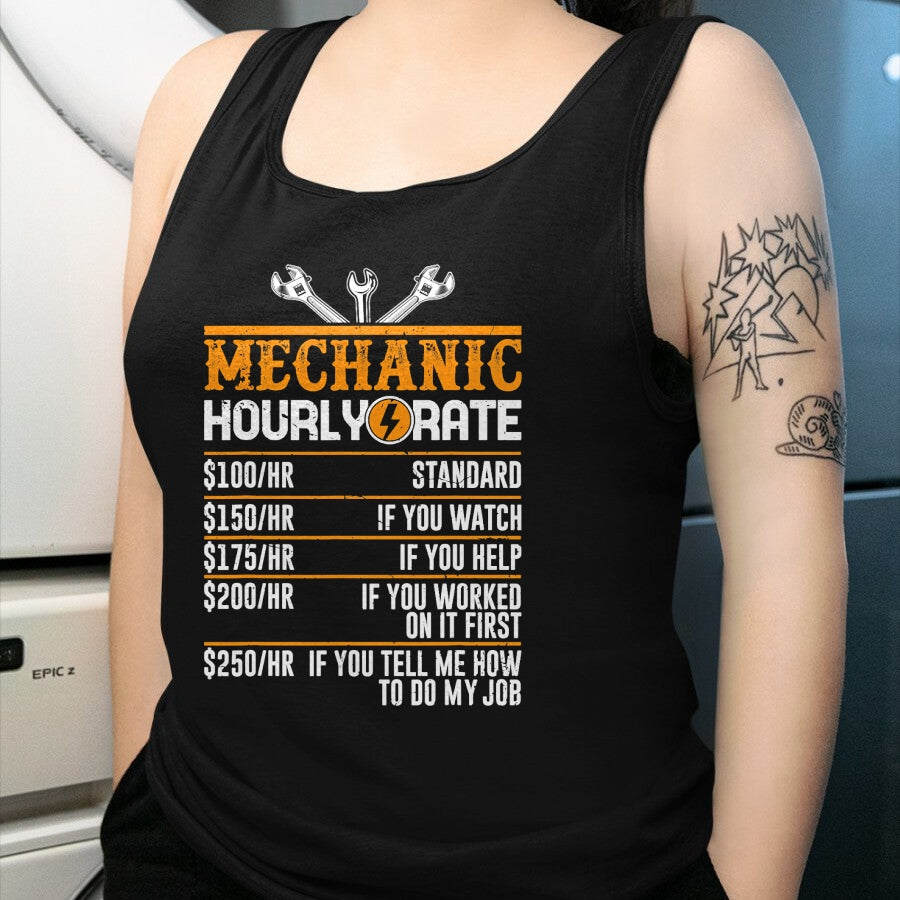Best Mechanic Life Shirt, Funny Mechanic UnisexT-Shirt/Hoodie/Sweatshirt HLT00 - Best Mechanic Gifts Hourly Rate Mechanics Tees Men's Funny Mechanic T-Shirt Black Small