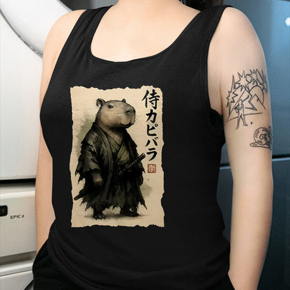 Cute Capybara Shirt, Funny Capybara Unisex T-Shirt/Hoodie/Sweatshirt HLT00 - Capybara Samurai Japanese Warrior Graphic Anime Ukiyo-e Art T-Shirt