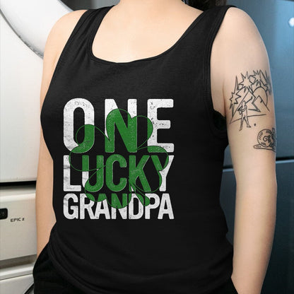 Gift for Dad Shirt, Funny Dad Unisex T-Shirt/Hoodie/Sweatshirt HLT00 – One Lucky Grandpa Irish Grandfather St Patricks Day Dad T-Shirt