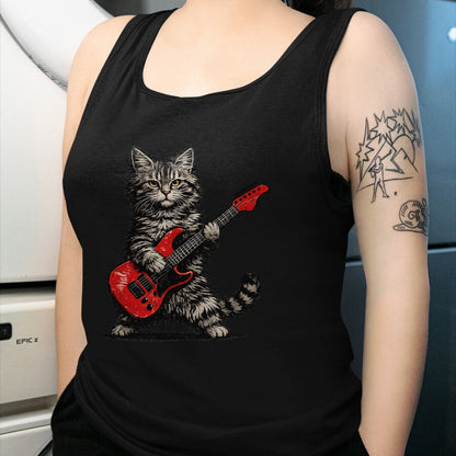 Guitar Lover Shirt, Funny Guitar UnisexT-Shirt/Hoodie/Sweatshirt HLT00 - Funny Cat Playing Guitar Rock and Roll Gifts Men Women Kids T-Shirt (5)