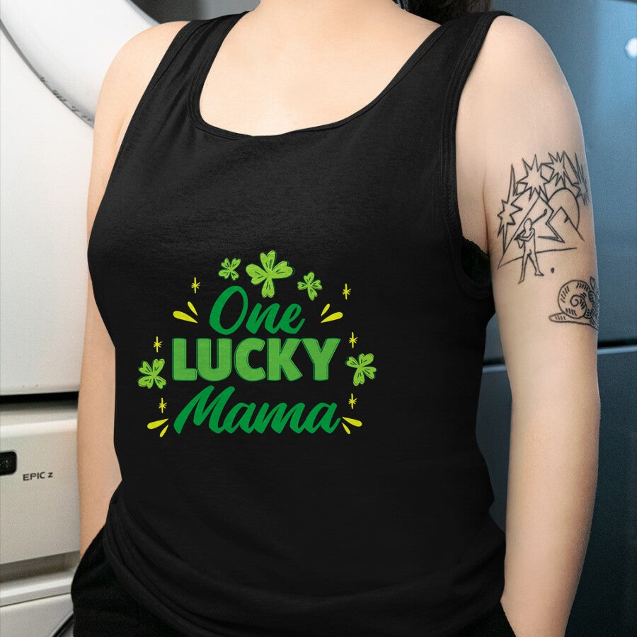 Gift for Mom Shirt, Funny Mom Unisex T-Shirt/Hoodie/Sweatshirt HLT00 - One Lucky Mama, St Patrick_s Day Mom T-Shirt