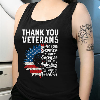 Proud Veteran Shirt, Funny Veteran UnisexT-Shirt/Hoodie/Sweatshirt HLT00 - Womens Thank You Veterans for Your Service and Sacrifice US Veteran V-Neck T-Shirt