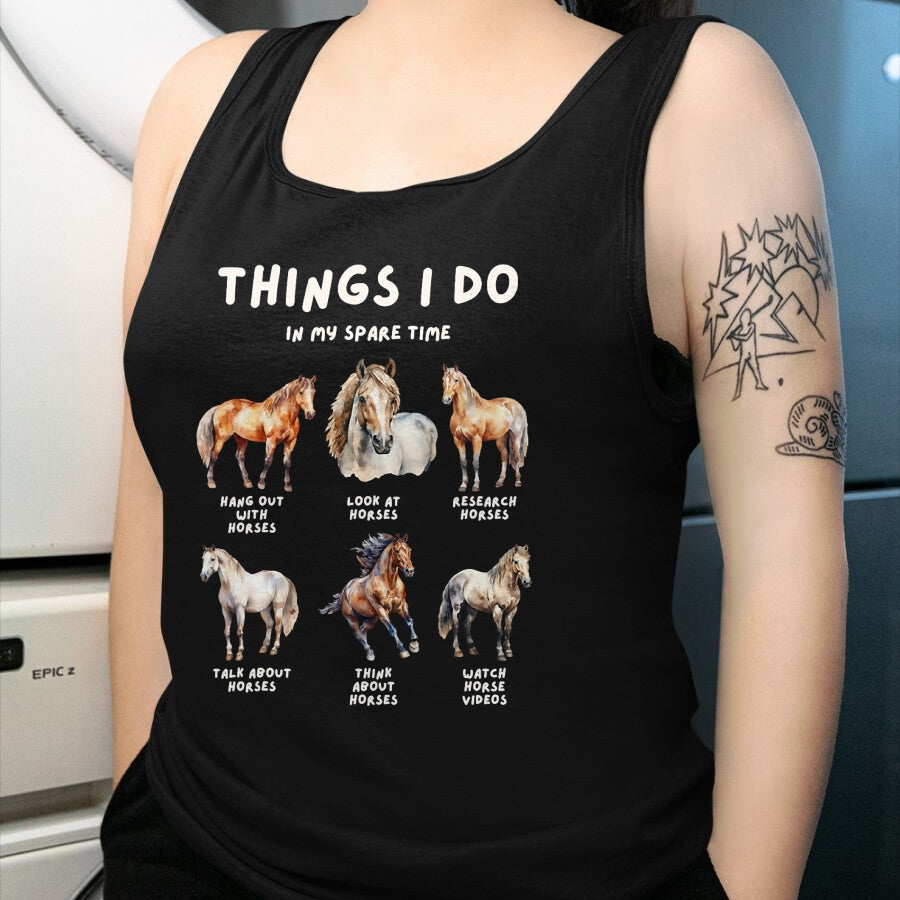 Best Horse Lover Shirt , Funny Horse UnisexT-Shirt/Hoodie/Sweatshirt HLT00 - Lustige Pferdeliebhaber Designs Horse Things I Do in My Leisure Time Women_s Horse Design T-Shirt