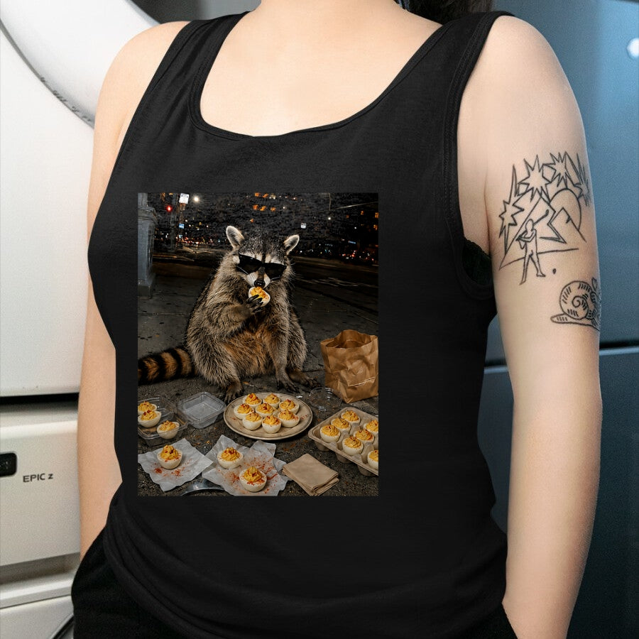 Best Thanksgiving Family Shirt , Funny Thanksgiving UnisexT-Shirt/Hoodie/Sweatshirt HLT00 - Raccoon Eating Deviled Eggs Funny Thanksgiving Humor T-Shirt