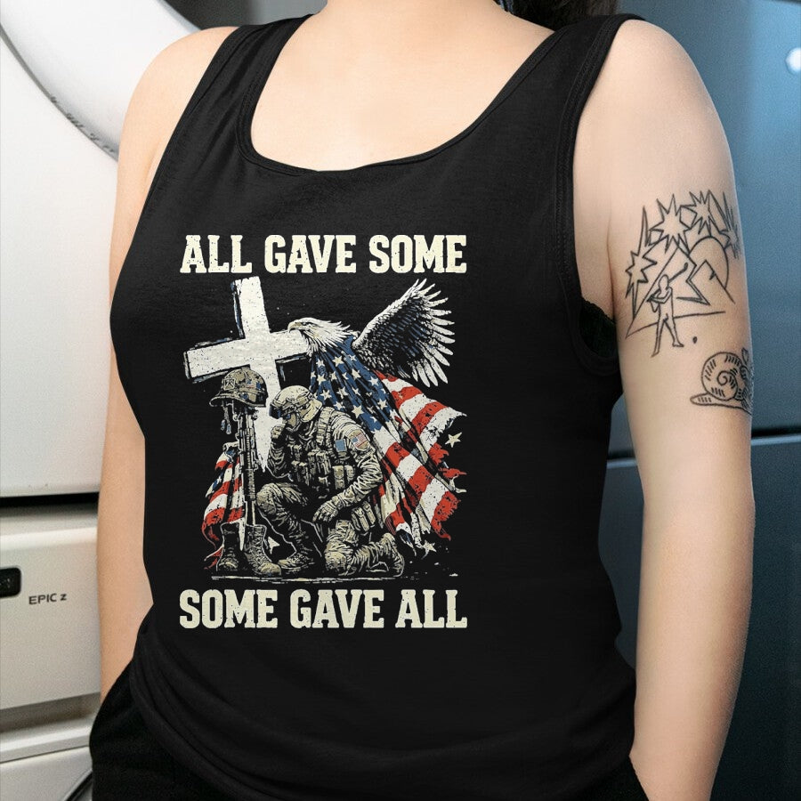 Proud Veteran Shirt, Funny Veteran UnisexT-Shirt/Hoodie/Sweatshirt HLT00 - All Gave Some Some Gave All Patriotic Veteran Design T-Shirt, Men, Black, 3X-Large