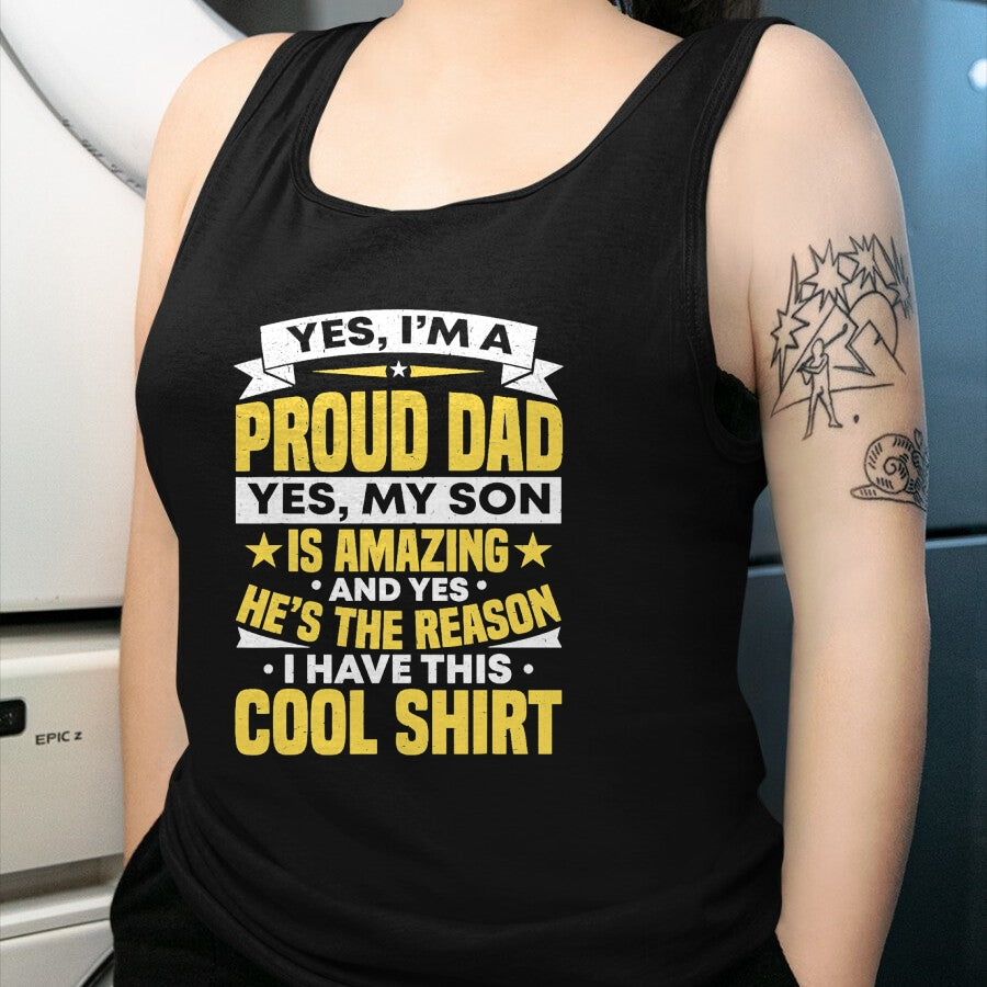 Gift for Dad Shirt, Funny Dad Unisex T-Shirt/Hoodie/Sweatshirt HLT00 – Proud Dad Of A Son Father_s Day From Son T-Shirt