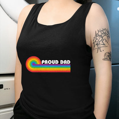 Gift for Dad Shirt, Funny Dad Unisex T-Shirt/Hoodie/Sweatshirt HLT00 – Proud Dad Gay Pride LGBT Flag Vintage Parent Father_s Day T-Shirt