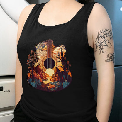 Guitar Lover Shirt, Funny Guitar UnisexT-Shirt/Hoodie/Sweatshirt HLT00 - Guitar Landscape Music Lover- Acoustic Guitar Player Graphic T-Shirt