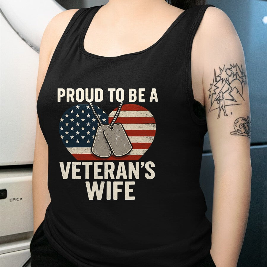 Proud Veteran Shirt, Funny Veteran UnisexT-Shirt/Hoodie/Sweatshirt HLT00 - Proud Veteran?€?s Wife Patriotic Veterans Day T-Shirt