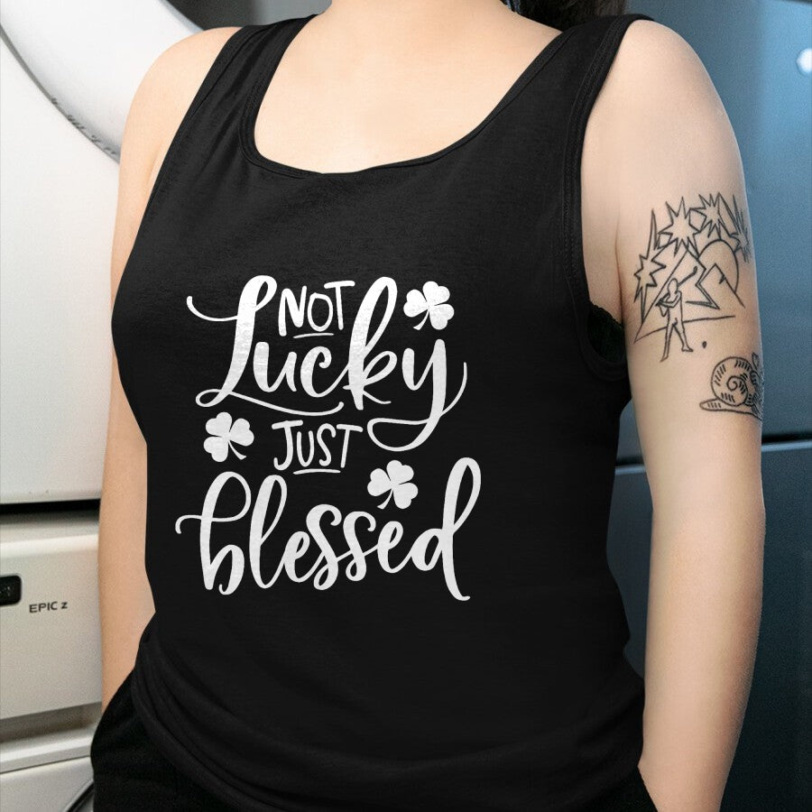 Gift for Mom Shirt, Funny Mom Unisex T-Shirt/Hoodie/Sweatshirt HLT00 - Not Lucky Just Blessed Shamrock St Patrick's Day T-Shirt