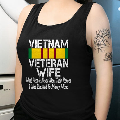 Best Wife Shirt, Wife and Husband Unisex T-Shirt/Hoodie/Sweatshirt HLT00 - Gift for wife T shirt, lucky wife   Vietnam Veteran Wife Gift T-Shirt