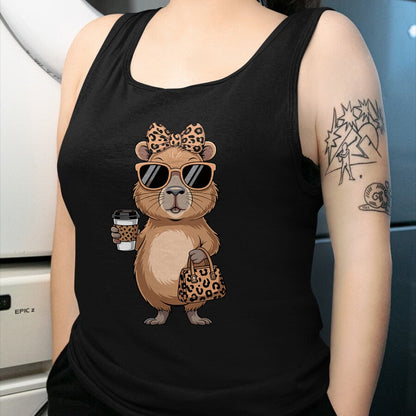 Cute Capybara Shirt, Funny Capybara Unisex T-Shirt/Hoodie/Sweatshirt HLT00 - Fashion Funny Leopard Capybara Coffee Cute Women Girls T-Shirt