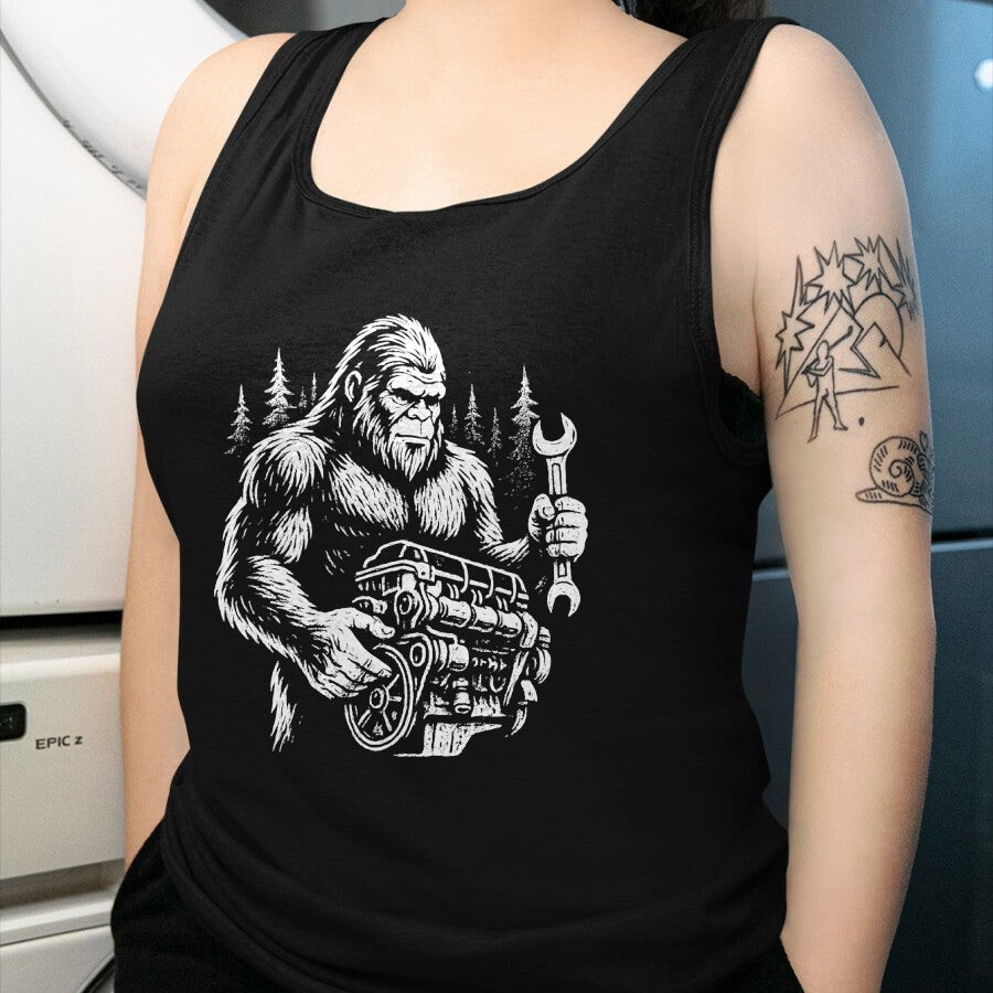 Best Mechanic Life Shirt, Funny Mechanic UnisexT-Shirt/Hoodie/Sweatshirt HLT00 - Funny Mechanic Bigfoot Sasquatch Engine Car Repair T-Shirt (1)
