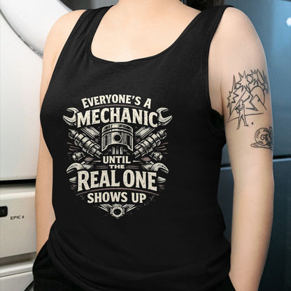 Best Mechanic Life Shirt, Funny Mechanic UnisexT-Shirt/Hoodie/Sweatshirt HLT00 - Everyones A Mechanic Until The Real One Shows Up Retro Man T-Shirt
