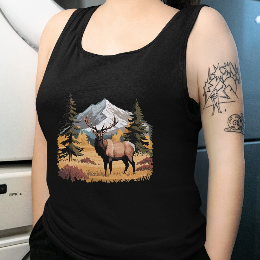 Funny Hunting Shirt, Gift For Hunting Lover Unisex T-Shirt/Hoodie/Sweatshirt HLT00 - Mountain Elk Wildlife Scene – Nature Outdoor Hunting T-Shirt