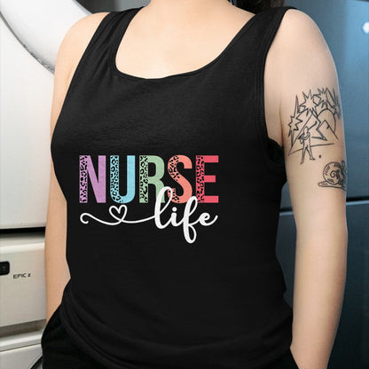 Funny Nurse Shirt, Nurse Unisex T-Shirt/Hoodie/Sweatshirt HLT00 - Women Nurse Life RN LPN CNA Leopard Nurse Week Healthcare T-Shirt