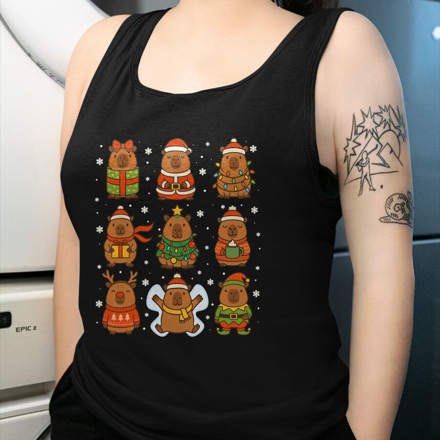 Cute Capybara Shirt, Funny Capybara Unisex T-Shirt/Hoodie/Sweatshirt HLT00 - Cute Christmas Capybara Funny Family Xmas Men Women Kids T-Shirt