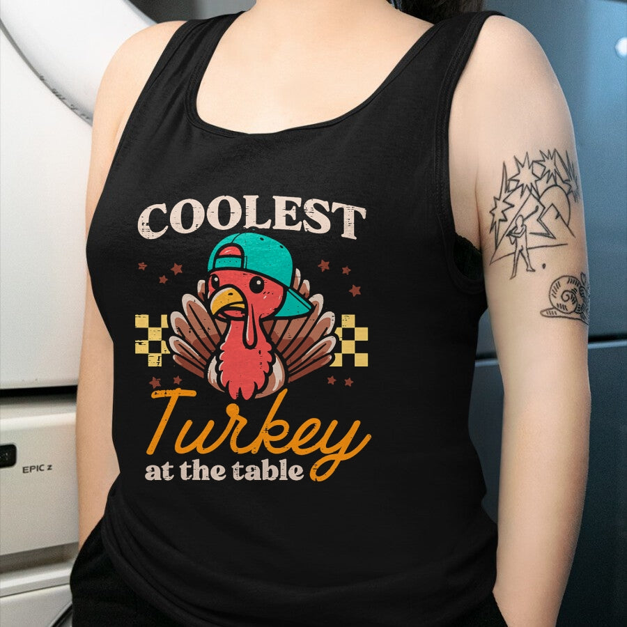 Best Thanksgiving Family Shirt , Funny Thanksgiving UnisexT-Shirt/Hoodie/Sweatshirt HLT00 - Thanksgiving Coolest Turkey At Table Boys Kids Toddler Youth T-Shirt