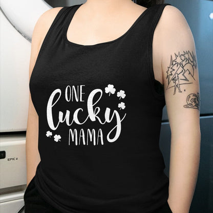 Gift for Mom Shirt, Funny Mom Unisex T-Shirt/Hoodie/Sweatshirt HLT00 - One Lucky Mama St Patricks Day Irish Mom Shamrock Momma T-Shirt