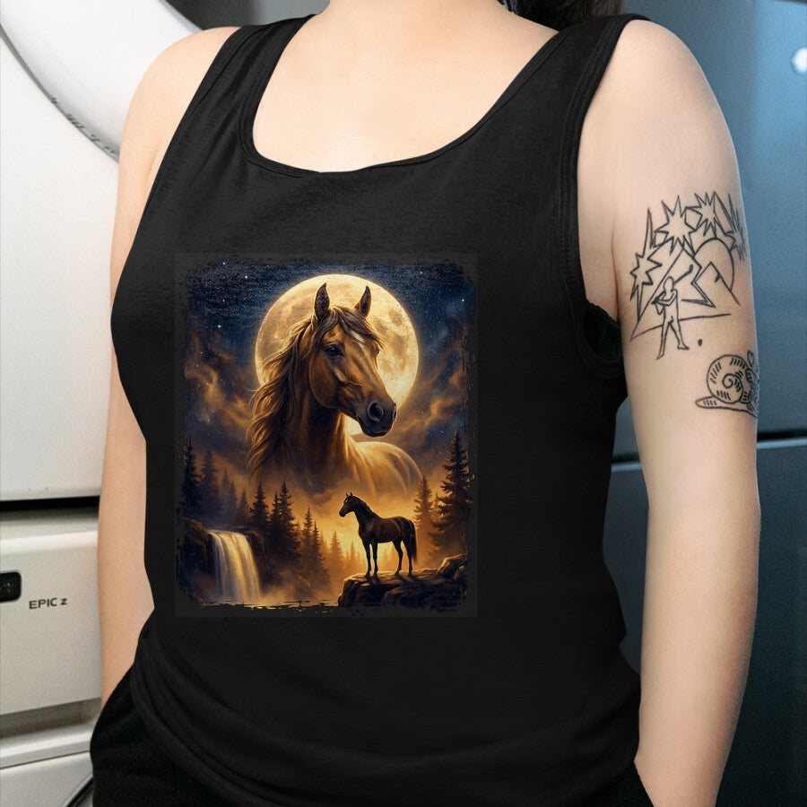 Best Horse Lover Shirt , Funny Horse UnisexT-Shirt/Hoodie/Sweatshirt HLT00 - Mystical Retro Majestic Horse Spirit Animal Full Moon Nature T-Shirt